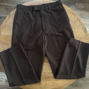 Men's Classic Fit Dress Pants Dark Brown Perry Elis Portfolio 32X32